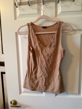 Express V-Neck Tank Top in Tan